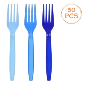 Set 30 Furculite Din Plastic Pentru Petrecere Albastre TAC37