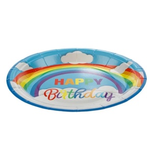 Set 6 Farfurii Happy Birthday Curcubeu 23 cm - Img 3