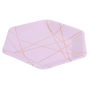 Set 6 Farfurii Hexagonale Elegante Lila Marble Gold FRF112 - Img 2