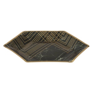 Set 6 Farfurii Negru Gold Marble Elegante 23 cm - Img 2