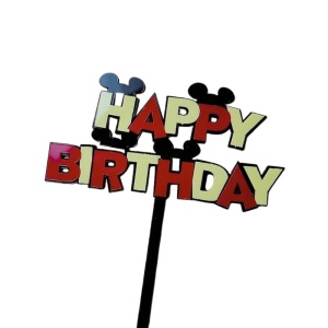 Topper Tort Mickey Mouse Happy Birthday Multicolor Decor Party TOP141 - Img 2