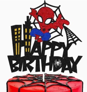 Topper Tort Spiderman Happy Birthday cu Panza de Paianjen TOP202