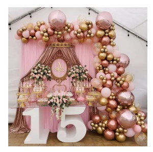 Arcada Baloane Aniversare Rose Gold 115 Piese
