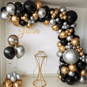 Arcada Baloane Chromate Negru Gold Silver 108 Piese