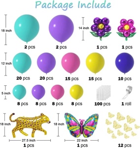 Arcada Baloane Multicolore Cu Fluturasi Si Leopard 127 Piese - Img 4
