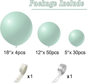 Arcada Baloane Verde Macaron 84 Piese - Img 2