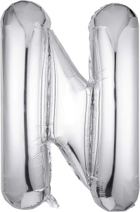 Balon Folie Litera N Silver 40 cm