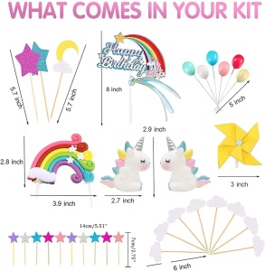 Decoratiune Tort Aniversare Magical Unicorns - Img 2