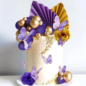 Decoratiune Tort Premium Pentru Evenimente Cu Fluturasi TOP111