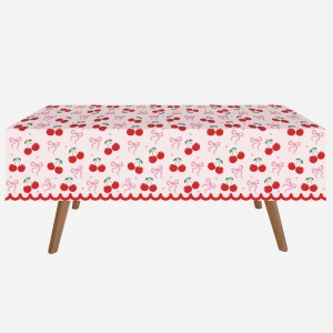 Față de Masă Petrecere Albă cu Cireșe – 180 x 120 cm - imagine 2