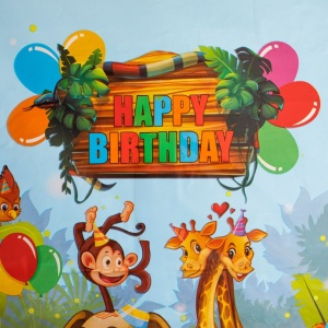 Față de Masă Petrecere Safari Junglă Happy Birthday – 180 x 120 cm - imagine 4