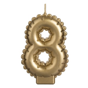 Lumanare Zi De Nastere Cifra 8 Gold Metalizat LMR43-8