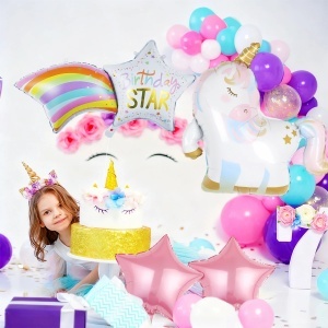 Set 4 Baloane Unicorn Rainbow - Decor Magic Petrecere SET332 - Img 5