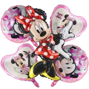 Set 5 Baloane Minnie Mouse Rosu - Decor Aniversar Magic SET329