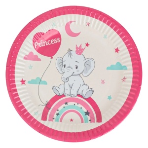 Set 6 Farfurii Petrecere Princess Cu Elefant 18 cm - Img 2
