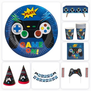 Set Accesorii Petrecere Gamer Jocuri Video pentru 6 Invitati