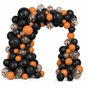 Set Arcada Baloane Negru si Portocaliu 100 Piese ARC205