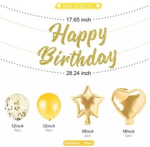 Set Baloane Aniversare Gold + Banner - Img 3