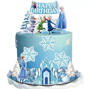 Set Complet Topper Tort Elsa si Anna cu 10 Piese Festive pentru Aniversare TOP183 - Img 1