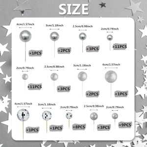 Set Decoratiuni Argintii Deluxe pentru Tort Stralucitor - Img 3