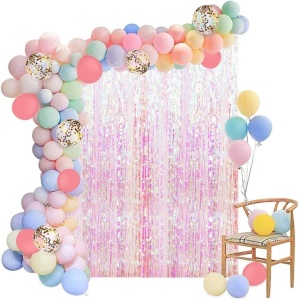 Arcada Baloane Culori Macaron 225 Piese + 2 Perdele Decorative - Img 5