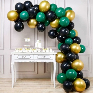 Arcada Baloane Verde Negru Gold 60 Piese