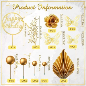 Decoratiune Tort Aniversare Gold Deluxe - Img 2