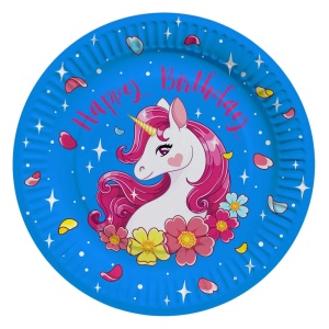 Set 10 Farfurii Petrecere Magical Unicorn 18 cm - Img 2