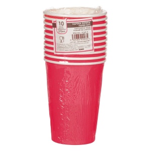 Set 10 Pahare Petrecere Roșii din Carton – 270 ml - imagine 3