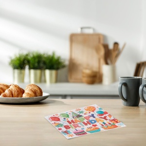 Set 20 Șervețele Petrecere Happy Birthday cu Baloane și Cadouri – 33 x 33 cm - imagine 2