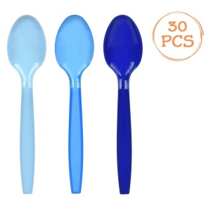 Set 30 Lingurite Din Plastic Pentru Petrecere Albastre TAC31