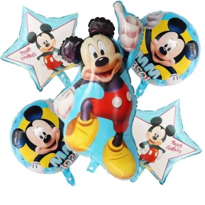 Set 5 Baloane Folie Mickey Mouse - Decor Aniversar Vesel SET326