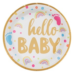 Set 6 Farfurii Baby Shower Hello Baby