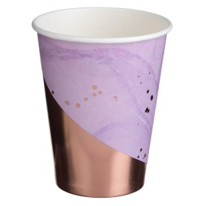 Set 6 Pahare Petrecere Aniversare Lila Marble Gold PHR56 - Img 3