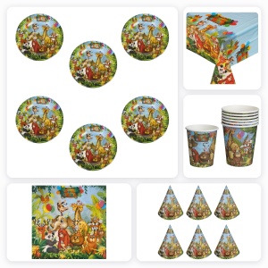 Set Accesorii Masa Petrecere Safari Jungla pentru 6 Invitati
