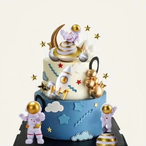 Set Figurine Topper Tort Astronaut Decor Spatial Galactic TOP138 - Img 3