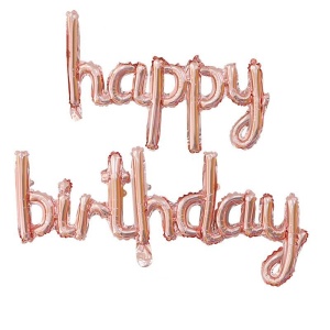 Set Rose Gold Happy Birthday