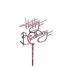 Topper Tort Happy Birthday Rose Gold Oglinda Scris Elegant TOP146-20