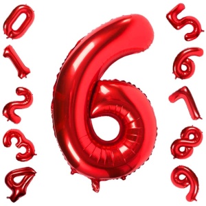 Balon Cifra 6 Rosu