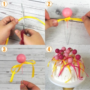Decoratiune Tort Elegant Pink Balloons - Img 4