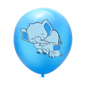 Set 10 Baloane Cu Elefant Aniversare Botez Albastru