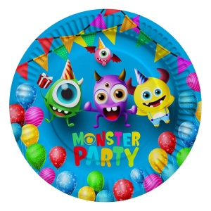 Set 10 Farfurii Petrecere Monsters 18 cm - Img 2
