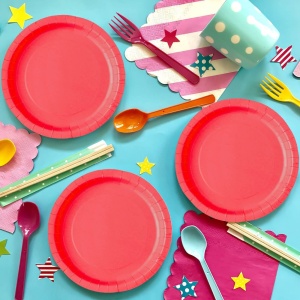 Set 10 Farfurii Petrecere Roșii – 18 cm - imagine 2