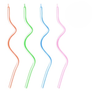 Set 12 Lumânări Tort Ondulate Multicolore – 14 cm