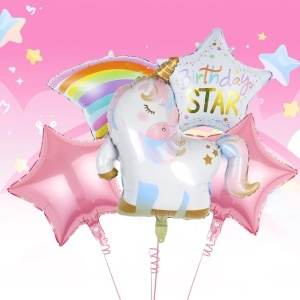 Set 4 Baloane Unicorn Rainbow - Decor Magic Petrecere SET332