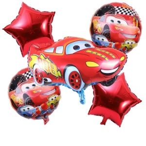 Set 5 Baloane Folie Cars Fulger McQueen Rosu SET314