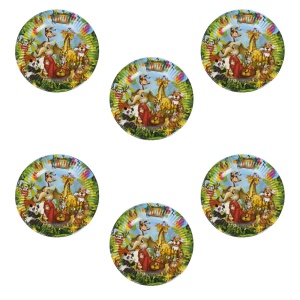 Set 6 Farfurii Petrecere Safari Junglă Happy Birthday – 18 cm