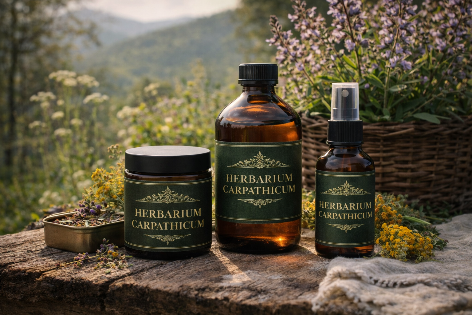 Produse Herbarium Carpathicum în decor natural