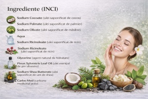 SAPUN CU CARBUNE ACTIV, MEDICINAL - DETOXIFIANT - Img 5