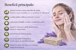 Sapun de LEVANTICA CU FLORICELE - EMOLIENT & HRANITOR - Img 3